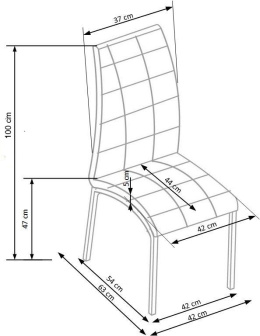 Halmar K186 krzesło czarno - białe ekoskóra /stal chromowana