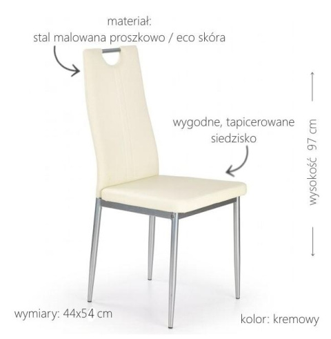 Halmar K202 krzesło do jadaln kremowy Halmar K202 krzesło do jadaln kremowy