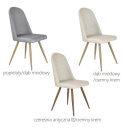 Halmar K214 krzesło ciemny kremowy / dąb miodowy materiał: stal malowana / ekoskóra