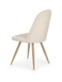 Halmar K214 krzesło ciemny kremowy / dąb miodowy materiał: stal malowana / ekoskóra