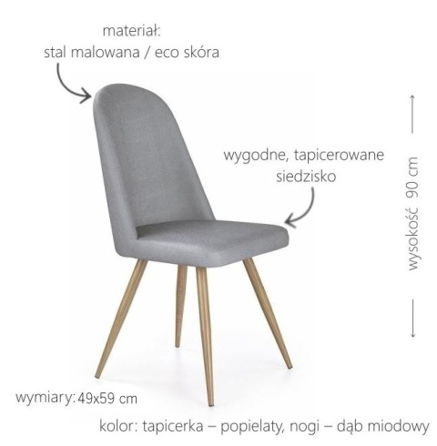 Halmar K214 krzesło popiel / dąb miodowy Halmar K214 krzesło popiel / dąb miodowy