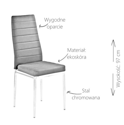 Halmar K70C new krzesło ciemny beż ekoskóra nogi chrom Halmar K70C new krzesło ciemny beż ekoskóra nogi chrom