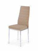 Halmar K70C new krzesło ciemny beż ekoskóra nogi chrom Halmar K70C new krzesło ciemny beż ekoskóra nogi chrom