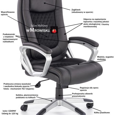 Halmar LORIANO fotel gabinetowy czarny Halmar LORIANO fotel gabinetowy czarny