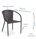 Halmar MIDAS krzesło ciemny brąz rattan syntetyczny / stal Halmar MIDAS krzesło ciemny brąz rattan syntetyczny / stal