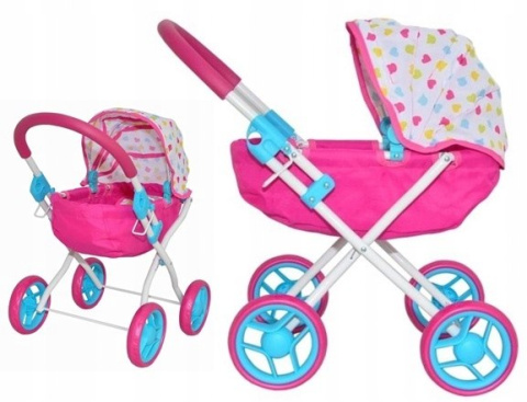 Milly Mally Wózek dla lalek Dori Candy Różowy składany głęboki wygląda jak prawdziwy wózek dziecięcy dla lalek długości do 40 cm Milly Mally Wózek dla lalek Dori Candy Różowy składany głęboki wygląda jak prawdziwy wózek dziecięcy dla lalek długości do 40 cm