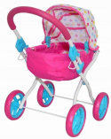 Milly Mally Wózek dla lalek Dori Candy Różowy składany głęboki wygląda jak prawdziwy wózek dziecięcy dla lalek długości do 40 cm