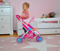 Milly Mally Wózek dla lalek spacerówka Susie Candy Różowy metalowy stelaż kosz na akcesoria dla lalek długości do 50 cm 3 lata+ Milly Mally Wózek dla lalek spacerówka Susie Candy Różowy metalowy stelaż kosz na akcesoria dla lalek długości do 50 cm 3 lata+