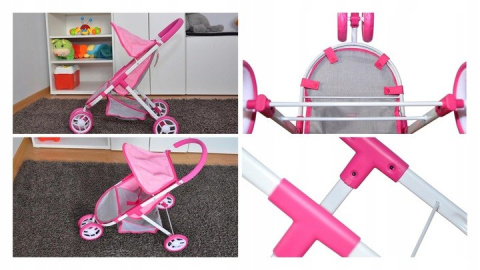 Milly Mally Wózek dla lalek Susie Prestige Pink Różowy trójkołowy przypomina prawdziwy wózek pasy kosz na akcesoria budka składa Milly Mally Wózek dla lalek Susie Prestige Pink Różowy trójkołowy przypomina prawdziwy wózek pasy kosz na akcesoria budka składa