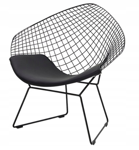 King Home Fotel Krzesło VOLIER SOFT metal czarny satynowy - poduszka czarna tapicerowana ekoskórą King Home Fotel Krzesło VOLIER SOFT metal czarny satynowy - poduszka czarna tapicerowana ekoskórą