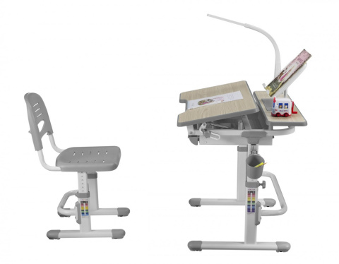 Fun Desk Lavoro Grey BIURKO+KRZESŁO regulowane SZARE Fun Desk Lavoro Grey BIURKO+KRZESŁO regulowane SZARE