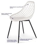 Halmar K330 krzesło nogi - czarne, siedzisko - białe