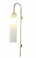 King Home Kinkiet lampa ścienna SLACK biały szkło mleczne metal jasne złoto E27
