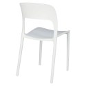 Intesi Krzesło Flexi białe tworzywo PP ergonomiczne i stabilne do jadalni kuchni restauracji na taras