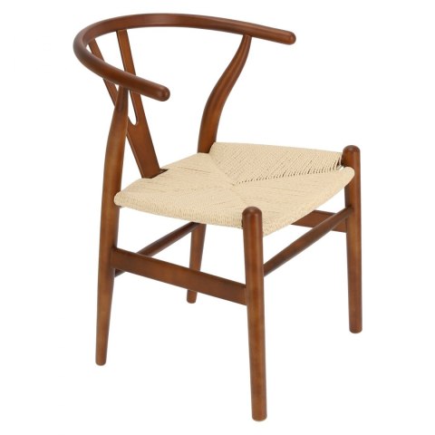 D2.DESIGN D2.DESIGN Krzesło Wicker siedzisko plecionka sznurek jutowy Naturalny drewno bukowe brązowe ciemne inspirowan Wishbone D2.DESIGN D2.DESIGN Krzesło Wicker siedzisko plecionka sznurek jutowy Naturalny drewno bukowe brązowe ciemne inspirowan Wishbone