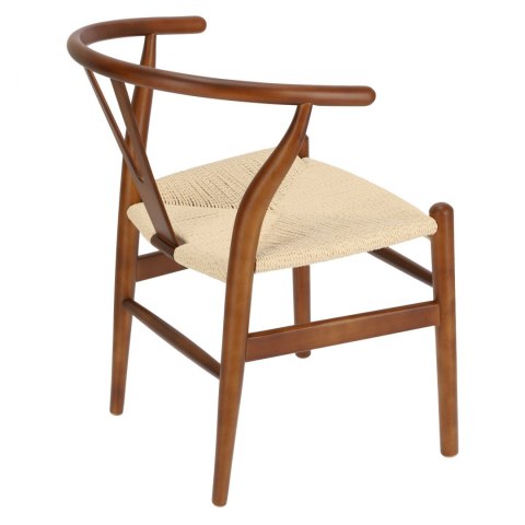 D2.DESIGN D2.DESIGN Krzesło Wicker siedzisko plecionka sznurek jutowy Naturalny drewno bukowe brązowe ciemne inspirowan Wishbone D2.DESIGN D2.DESIGN Krzesło Wicker siedzisko plecionka sznurek jutowy Naturalny drewno bukowe brązowe ciemne inspirowan Wishbone