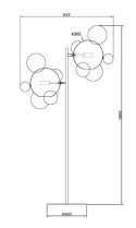 Lampa podłogowa CAPRI FLOOR 6 złota - LED, aluminium, szkło