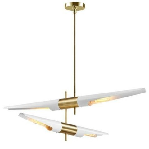 Lampa wisząca APOLLO 2 biała - szczotkowane złoto Lampa wisząca APOLLO 2 biała - szczotkowane złoto