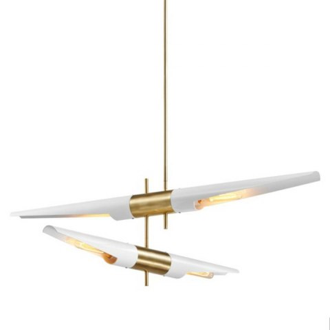 Lampa wisząca APOLLO 2 biała - szczotkowane złoto Lampa wisząca APOLLO 2 biała - szczotkowane złoto