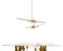 Lampa wisząca APOLLO 2 biała - szczotkowane złoto Lampa wisząca APOLLO 2 biała - szczotkowane złoto