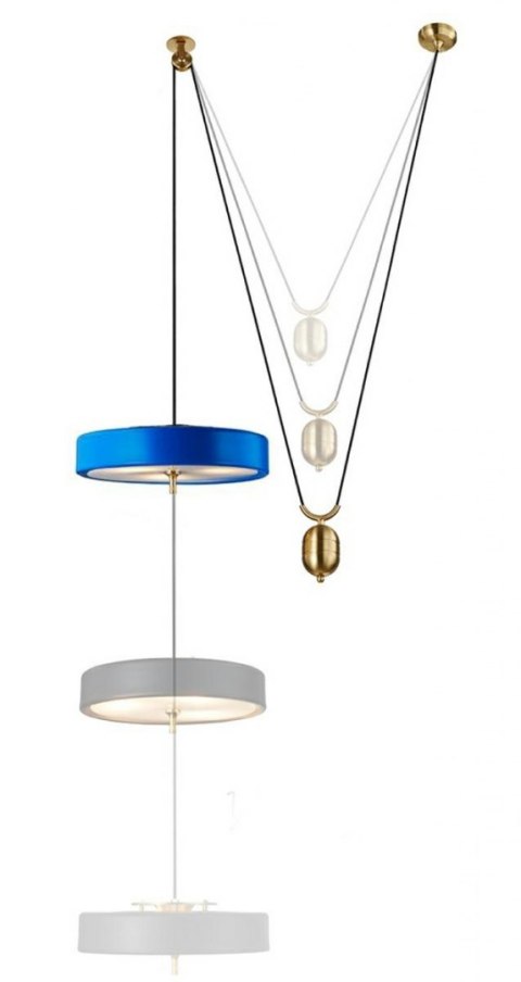 King Home Lampa wisząca ARTE MOVE niebieska - aluminium metal 3 x E14 wysokość regulujemy umieszczonym na przewodzie odważnikiem King Home Lampa wisząca ARTE MOVE niebieska - aluminium metal 3 x E14 wysokość regulujemy umieszczonym na przewodzie odważnikiem