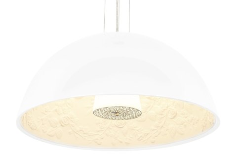 King Home Lampa wisząca ELEGANTE 60 biała włókno szklane osłona szkło mleczne E27 King Home Lampa wisząca ELEGANTE 60 biała włókno szklane osłona szkło mleczne E27