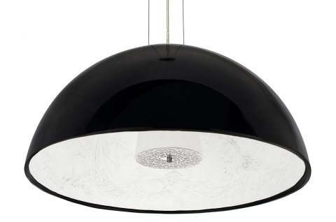 King Home Lampa wisząca ELEGANTE 60 czarna włókno szklane osłona szkło mleczne E27 King Home Lampa wisząca ELEGANTE 60 czarna włókno szklane osłona szkło mleczne E27