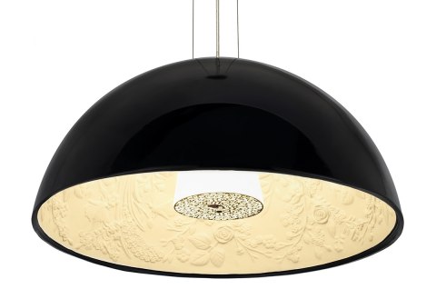 King Home Lampa wisząca ELEGANTE 60 czarna włókno szklane osłona szkło mleczne E27 King Home Lampa wisząca ELEGANTE 60 czarna włókno szklane osłona szkło mleczne E27