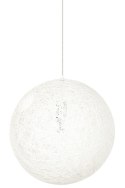 King Home Lampa wisząca LUNA 80 kula biała - sznurek konopny E27