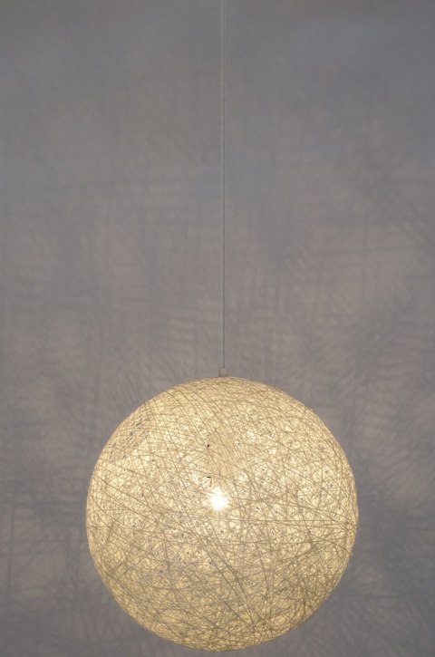 King Home Lampa wisząca LUNA 80 kula biała - sznurek konopny E27 King Home Lampa wisząca LUNA 80 kula biała - sznurek konopny E27