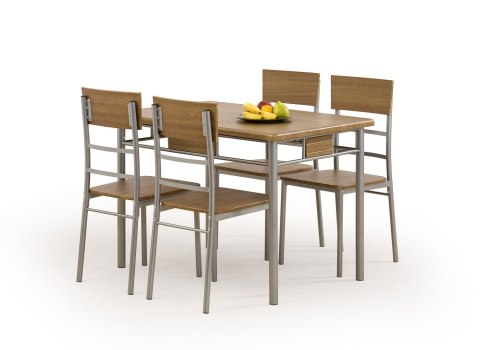 Halmar NATANIEL - NATAN zestaw stół + 4 krzesła orzech, MDF laminowany, stal malowana proszkowo 110x70 Halmar NATANIEL - NATAN zestaw stół + 4 krzesła orzech, MDF laminowany, stal malowana proszkowo 110x70