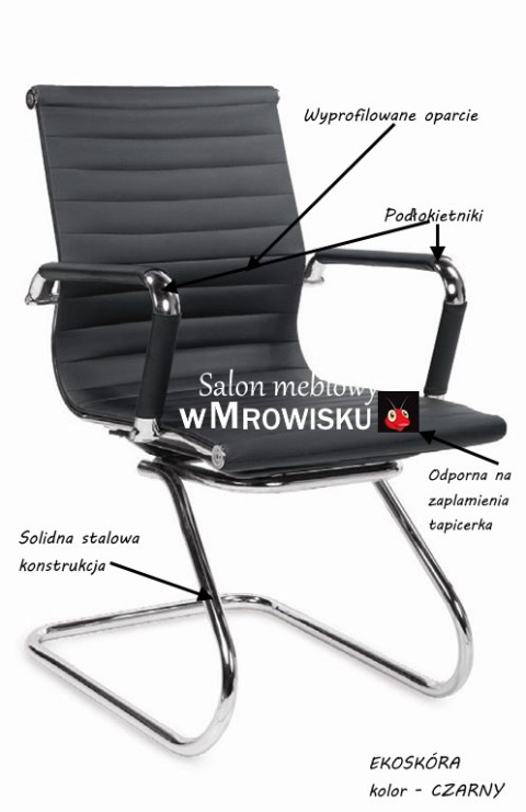 Halmar PRESTIGE SKID fotel gabinetowy czarny ekoskóra Halmar PRESTIGE SKID fotel gabinetowy czarny ekoskóra