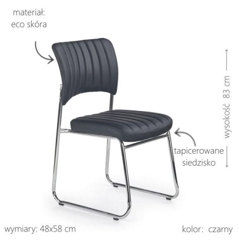 Halmar RAPID krzesło fotel pracowniczy / konferencyjny Czarny ekoskóra Halmar RAPID krzesło fotel pracowniczy / konferencyjny Czarny ekoskóra