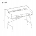 SIGNAL BIURKO B-160 MDF DĄB / METAL BIAŁY+SZUFLADY