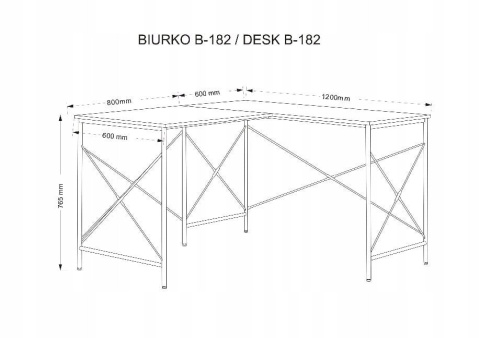 SIGNAL BIURKO NAROŻNE B-182 DĄB / CZARNY, MDF METAL SIGNAL BIURKO NAROŻNE B-182 DĄB / CZARNY, MDF METAL
