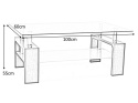 ŁAWA Z PÓŁKĄ LISA BASIC II SIGNAL SZKŁO HARTOWANE TRANSPARENTNY / STELAŻ MDF VENGE 100x60 ława prostokątna do salonu