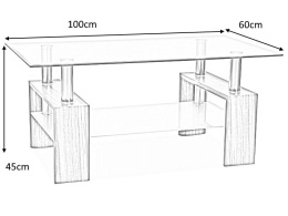 SIGNAL ŁAWA LISA BASIC TRANSP./BIAŁY LAKIER 100x60x45