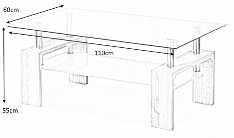 SIGNAL ŁAWA LISA II SZKŁO HARTOWANE TRANSP./ MDF DĄB SONOMA Z PÓŁKĄ 110x60x55 SIGNAL ŁAWA LISA II SZKŁO HARTOWANE TRANSP./ MDF DĄB SONOMA Z PÓŁKĄ 110x60x55