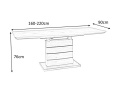 SIGNAL STÓŁ LEONARDO MDF DĄB/ STELAŻ MDF + SZKŁO DĄB + CZARNY 160(220)X90