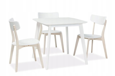 SIGNAL STÓŁ KWADRATOWY SIGMA BIAŁY 80X80 BLAT MDF STELAŻ DREWNO DO KUCHNI JADALNI DO SALONU SIGNAL STÓŁ KWADRATOWY SIGMA BIAŁY 80X80 BLAT MDF STELAŻ DREWNO DO KUCHNI JADALNI DO SALONU