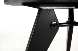 Stół JOSEF 95 czarny - drewno, metal