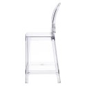 D2.DESIGN Hoker Stołek barowy Viki transparentny 66cm tworzywo stabilny lekki i wygodny