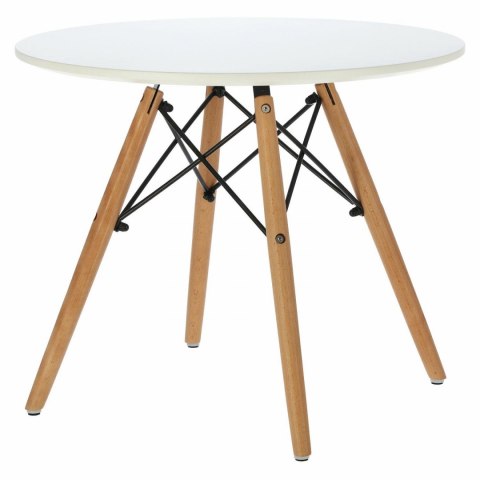 Intesi Stolik DTW średnica blatu 60 cm biały, drewniane nogi Intesi Stolik DTW średnica blatu 60 cm biały, drewniane nogi