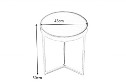 INVICTA stolik ART DECO 50 cm miedziany - szkło, metal