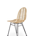 Halmar K337 krzesło rattan naturalny / stal malowana proszkowo