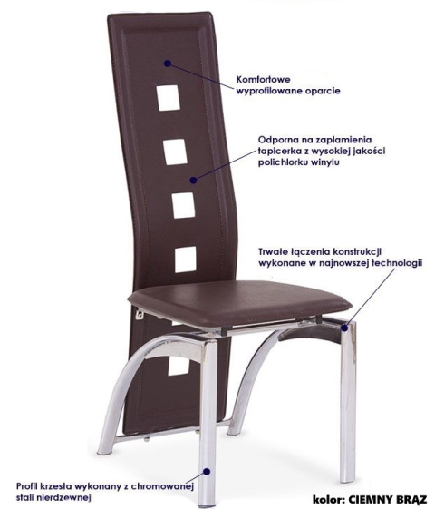 Halmar K4 krzesło ciemny brąz Halmar K4 krzesło ciemny brąz