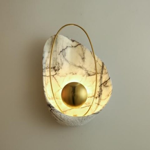 King Home Kinkiet ROCK MARBLE - LED, żywica syntetyczna, metal złoty King Home Kinkiet ROCK MARBLE - LED, żywica syntetyczna, metal złoty