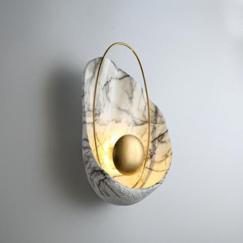 King Home Kinkiet ROCK MARBLE - LED, żywica syntetyczna, metal złoty King Home Kinkiet ROCK MARBLE - LED, żywica syntetyczna, metal złoty