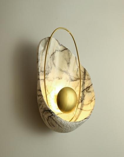 King Home Kinkiet ROCK MARBLE - LED, żywica syntetyczna, metal złoty King Home Kinkiet ROCK MARBLE - LED, żywica syntetyczna, metal złoty
