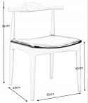 King Home Krzesło ELBOW ciemnobrązowe - stelaż lite drewno jesion, siedzisko ekoskóra czarna